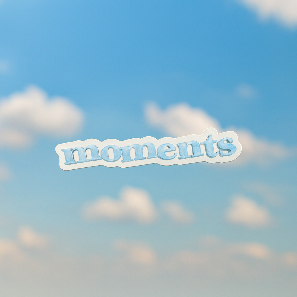 'MOMENTE'-AUFKLEBER
